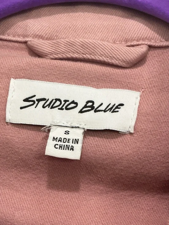 Studio Blue Pink Distressed Denim Jacket - Women - Picture 2 of 5